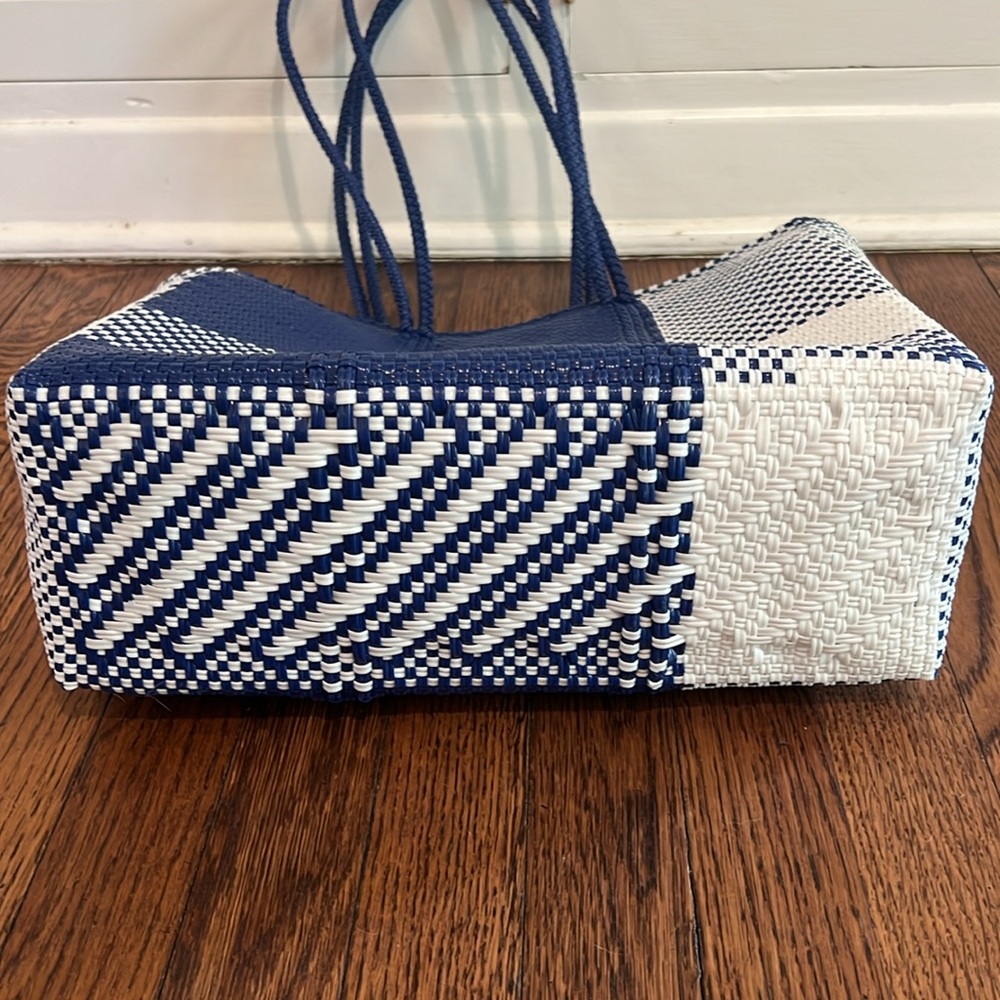 Frances Valentine Buena Tote Plaid Navy - Picture 3 of 9